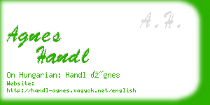agnes handl business card